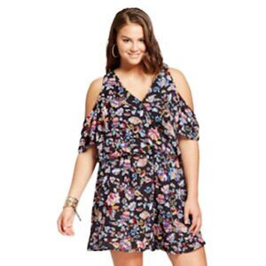 EUC Xhilaration Cold Shoulder Romper with Tie Back [Size: 2X]